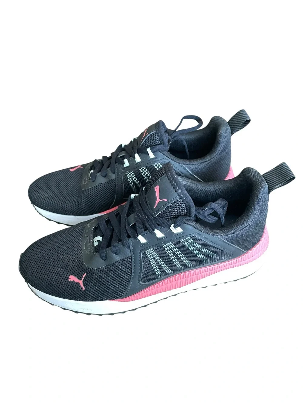 Puma Pacer Net Cage Size 6.5 Women's Black & Pink Sneakers